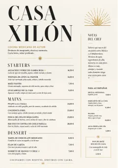 Chef Carte Brève menu template preview