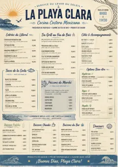 Coastal Regional menu template preview