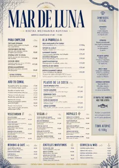 Coastal Regional menu template preview