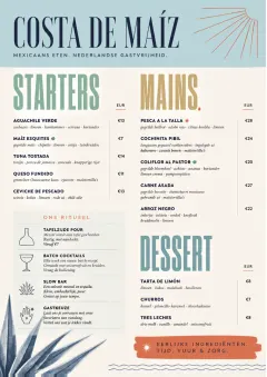 Chef Carte Brève menu template preview