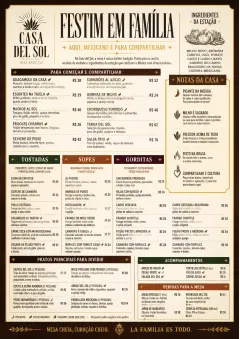 Family Style Feast menu template preview