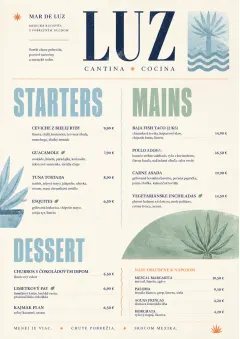 Chef Carte Brève menu template preview
