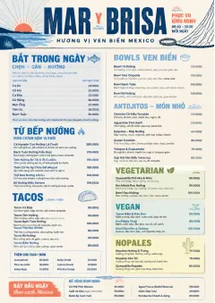 Coastal Regional menu template preview
