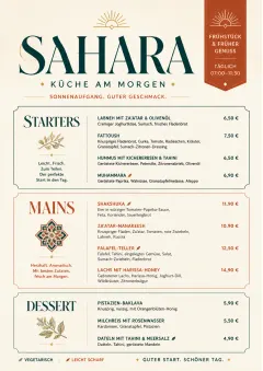 Chef Carte Brève menu template preview