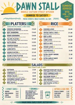 Street Stall Energy menu template preview