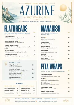 Fine Regional menu template preview