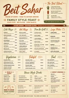 Family Style Feast menu template preview