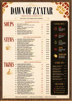 Spice Market Bold menu template preview