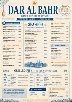 Coastal Regional menu template preview