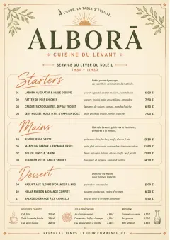 Chef Carte Brève menu template preview