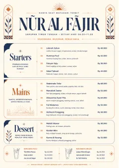 Chef Carte Brève menu template preview