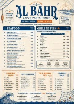 Coastal Regional menu template preview