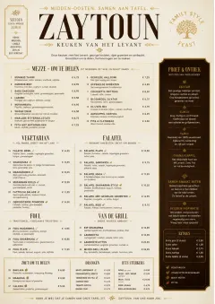 Family Style Feast menu template preview