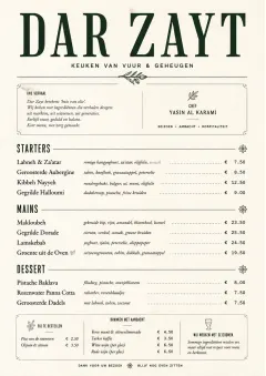 Chef Carte Brève menu template preview