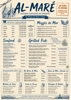 Coastal Regional menu template preview