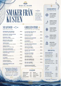 Coastal Regional menu template preview