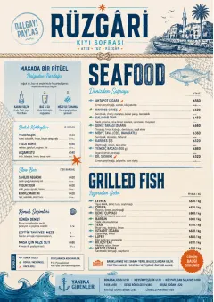 Coastal Regional menu template preview