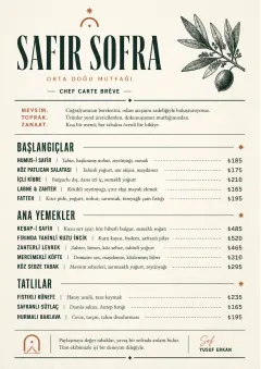 Chef Carte Brève menu template preview