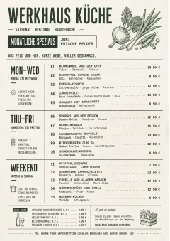 Weekly Board Clean menu template preview