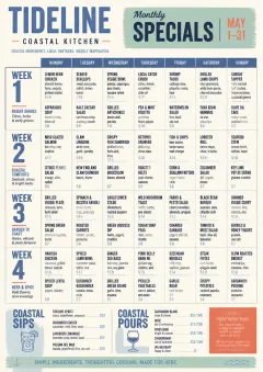 Weekly Grid menu template preview