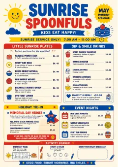 Kids Playful menu template preview