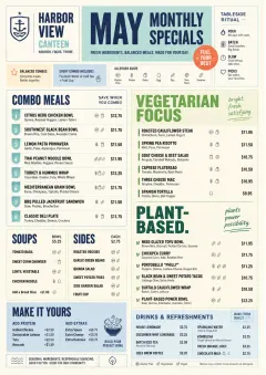 School Canteen menu template preview