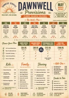 Meal Prep Box menu template preview