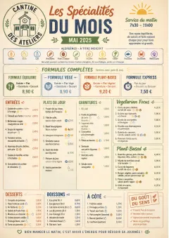 School Canteen menu template preview