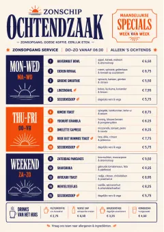 Weekly Board Clean menu template preview
