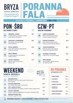 Weekly Board Clean menu template preview