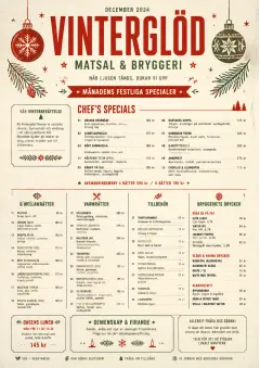Holiday Festive menu template preview
