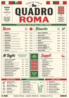 roman al taglio menu template preview