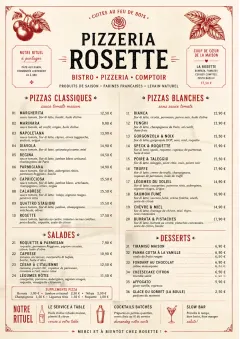 Parisian Bistro menu template preview