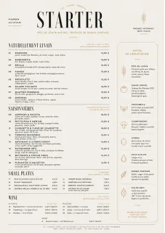 Sourdough Minimal menu template preview