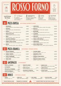 Milanese Modern menu template preview