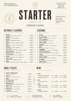 Sourdough Minimal menu template preview