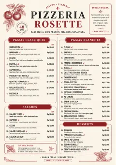 Parisian Bistro menu template preview