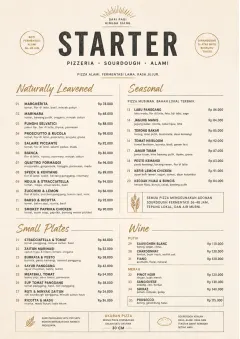 Sourdough Minimal menu template preview