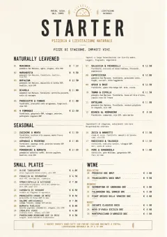 Sourdough Minimal menu template preview