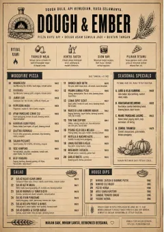 Craft Artisan menu template preview