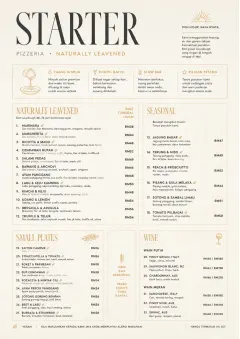 Sourdough Minimal menu template preview