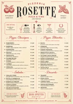 Parisian Bistro menu template preview