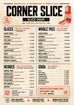Brooklyn Slice Shop menu template preview