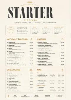 Sourdough Minimal menu template preview