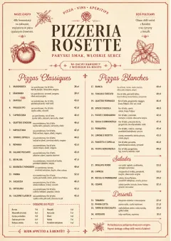 Parisian Bistro menu template preview