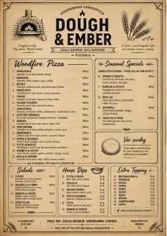 Craft Artisan menu template preview
