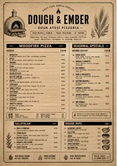 Craft Artisan menu template preview