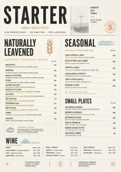 Sourdough Minimal menu template preview