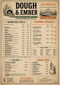 Craft Artisan menu template preview