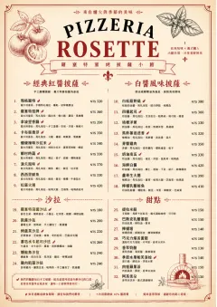 Parisian Bistro menu template preview